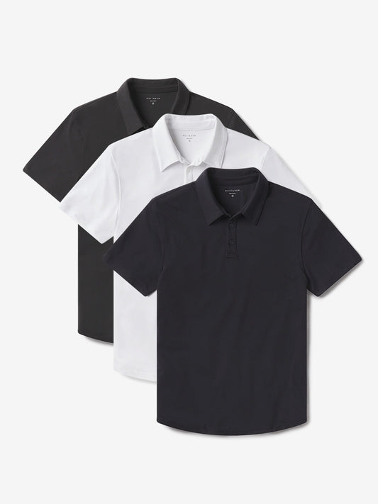 Luxe Performance Polo 3-Pack Navy/Dark Gray/White Luxe Polo shirts