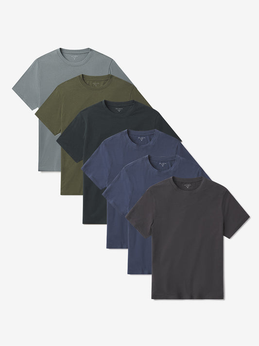 Luxe Stretch Tee 6-Pack Dark Gray/Graphite Blue/Graphite Blue/Dark Olive/Pine/Sea Grass Crew tees
