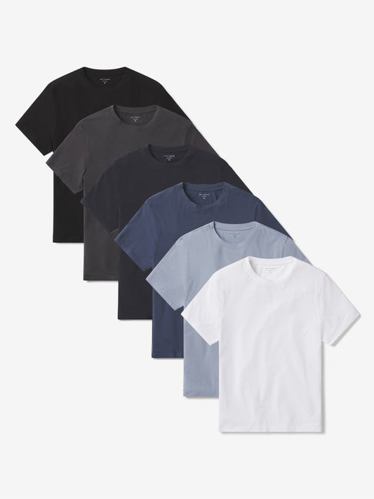 Luxe Stretch Tee 6-Pack White/Black/California Blue/Graphite Blue/Dark Gray/Navy Crew tees