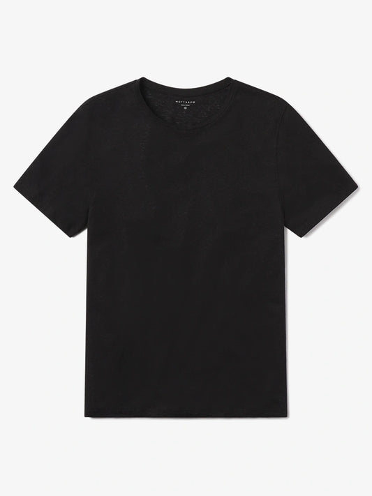 Linen Blend Crew Tee Black Crew tees