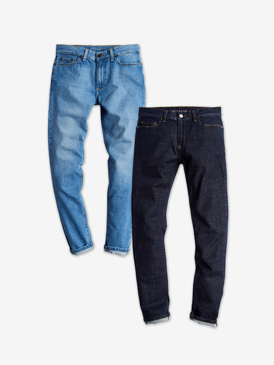 Skinny Benson and Skinny Wooster 2-Pack Jeans Light Blue/Dark Blue fabric jeans