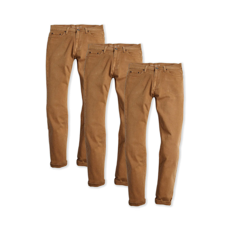  wearing Khaki Straight Mercer 3-Pack Jeans
