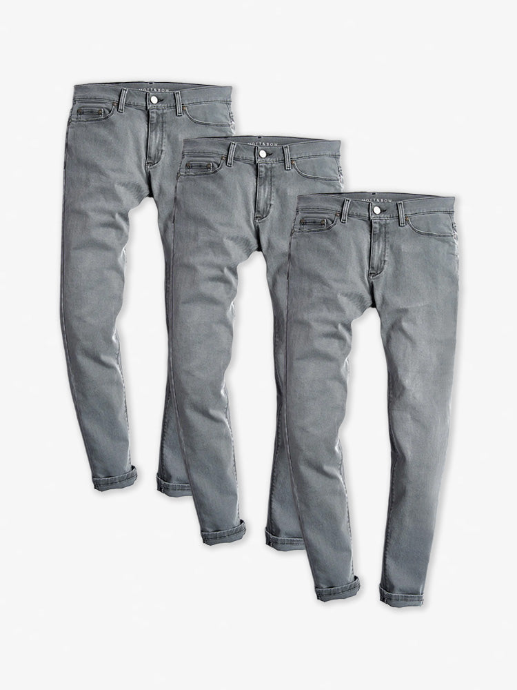  wearing Light Gray Slim Stone 3-Pack Jeans jeans