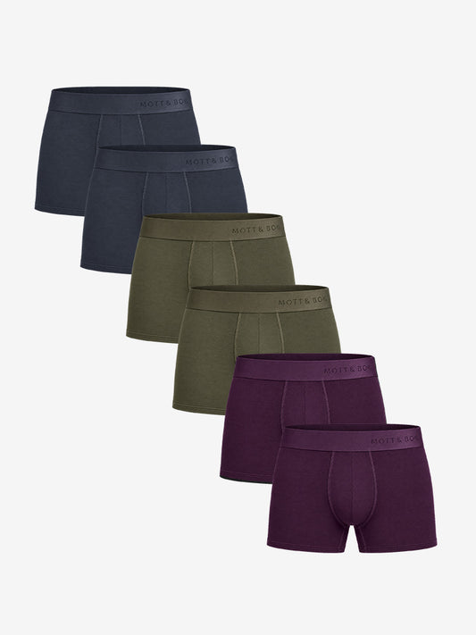 Trunks 6-Pack Navy/Dark Moss/Eggplant Trunk underwear