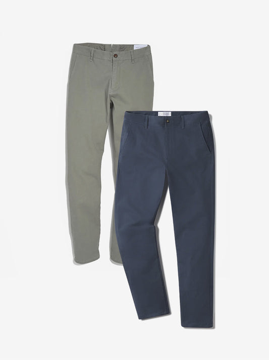 Everyday Comfort Slim Chino Pants 2-Pack Light Gray/Riverside Slim pants