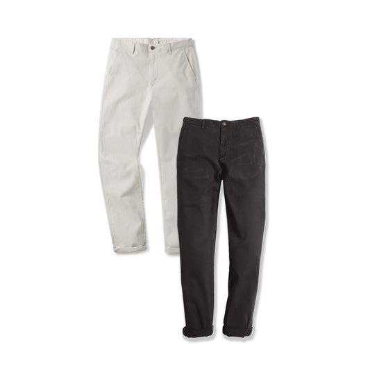 Everyday Comfort Slim Chino Pants 2-Pack Dark Gray/Beige Slim pants