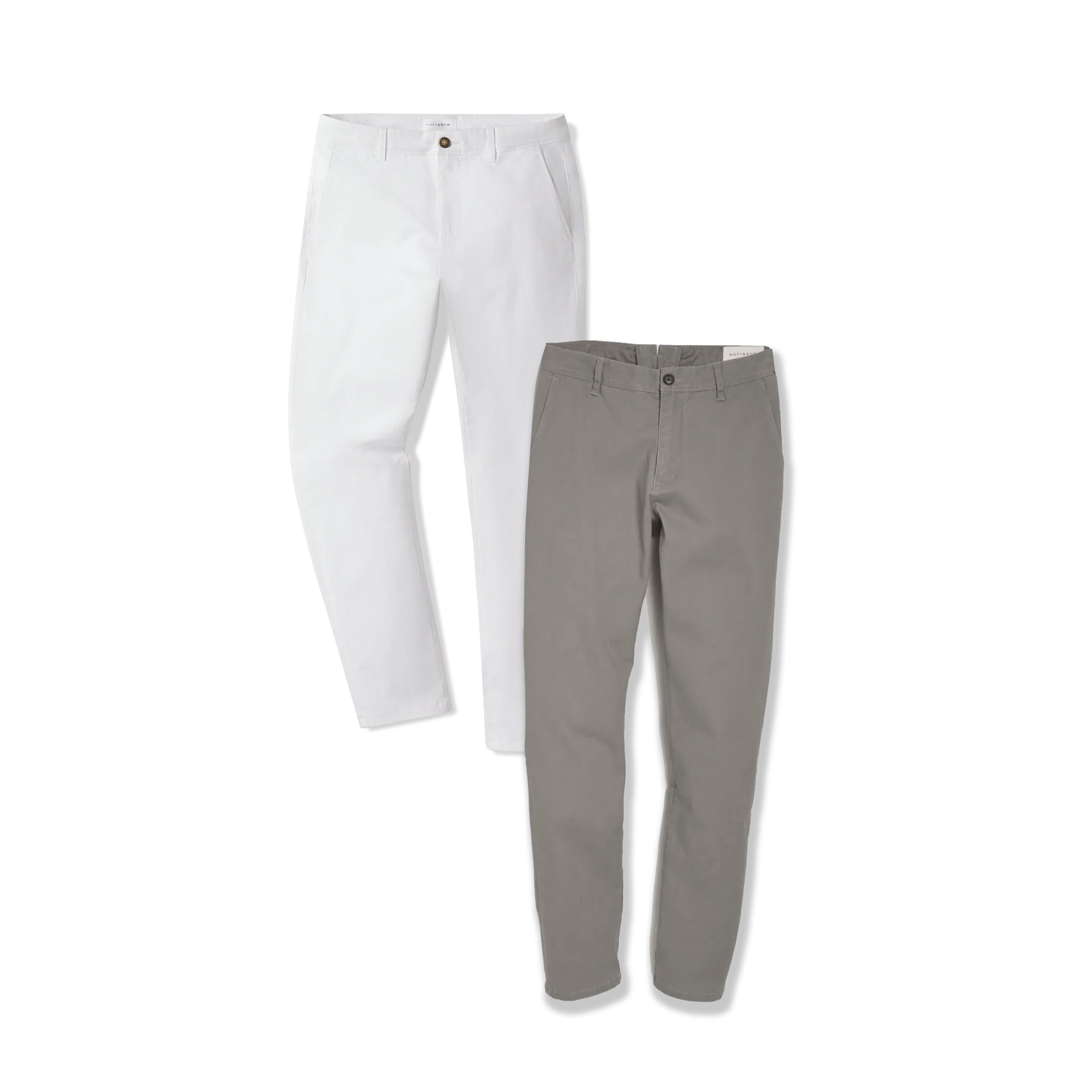 Men wearing Light Gray/White Everyday Comfort Slim Chino Pants 2-Pack pants