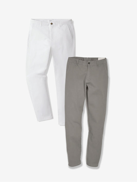 Everyday Comfort Slim Chino Pants 2-Pack Light Gray/White Slim pants