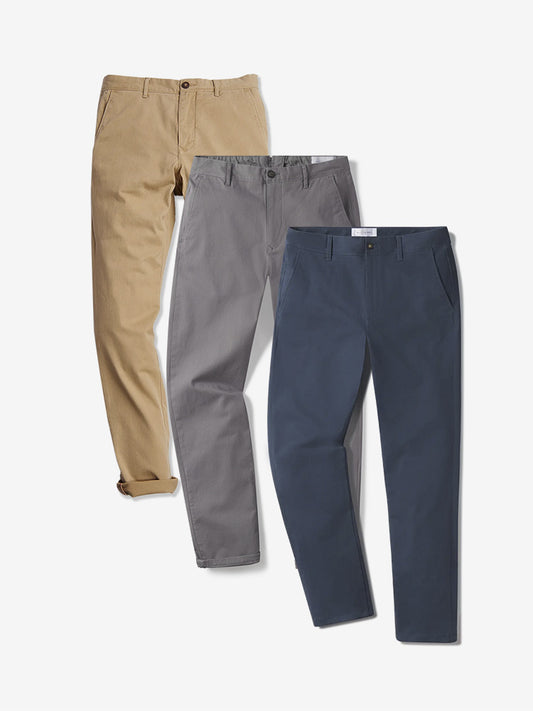 Everyday Comfort Slim Chino Pants 3-Pack Khaki/Riverside/Gray Slim pants