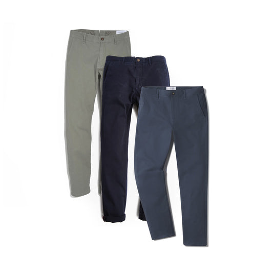 Everyday Comfort Slim Chino Pants 3-Pack Navy/Riverside/Light Gray Slim pants
