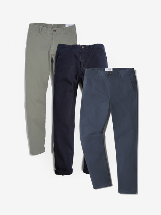 Everyday Comfort Slim Chino Pants 3-Pack Navy/Riverside/Light Gray Slim pants