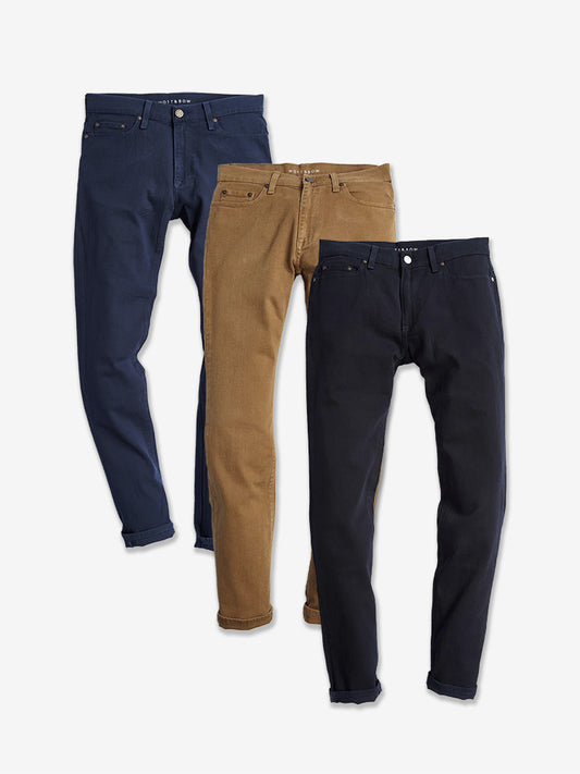Slim Mercer Jeans 3-Pack Khaki/Blue/Navy Slim jeans