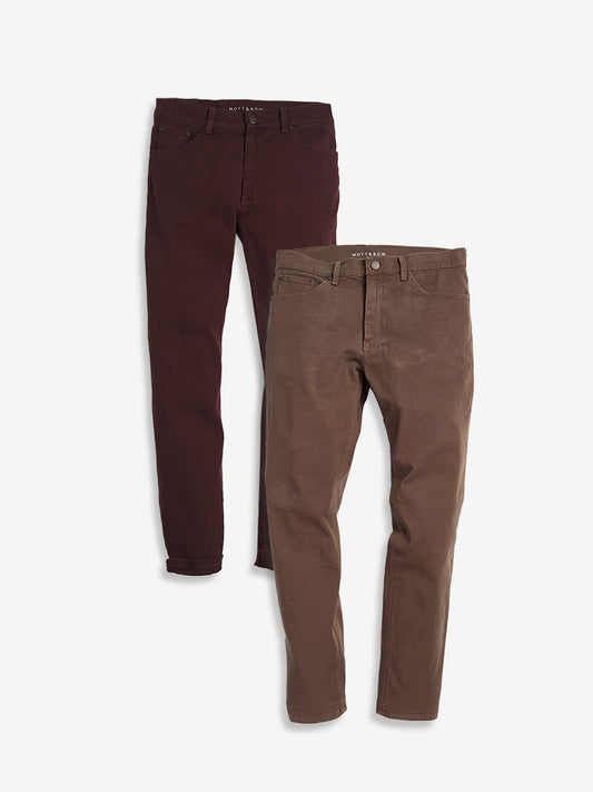 Slim Mercer Jeans 2-Pack Clay/Burgundy Slim jeans