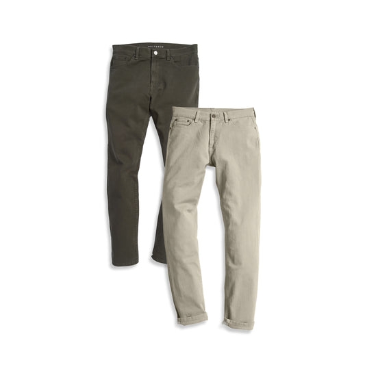 Slim Mercer Jeans 2-Pack Light Khaki/Military Green Slim jeans