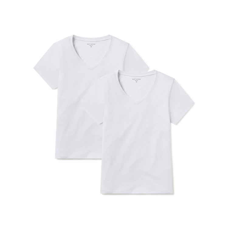 Women wearing White Relaxed V-Neck Marcy Tee 2-Pack
