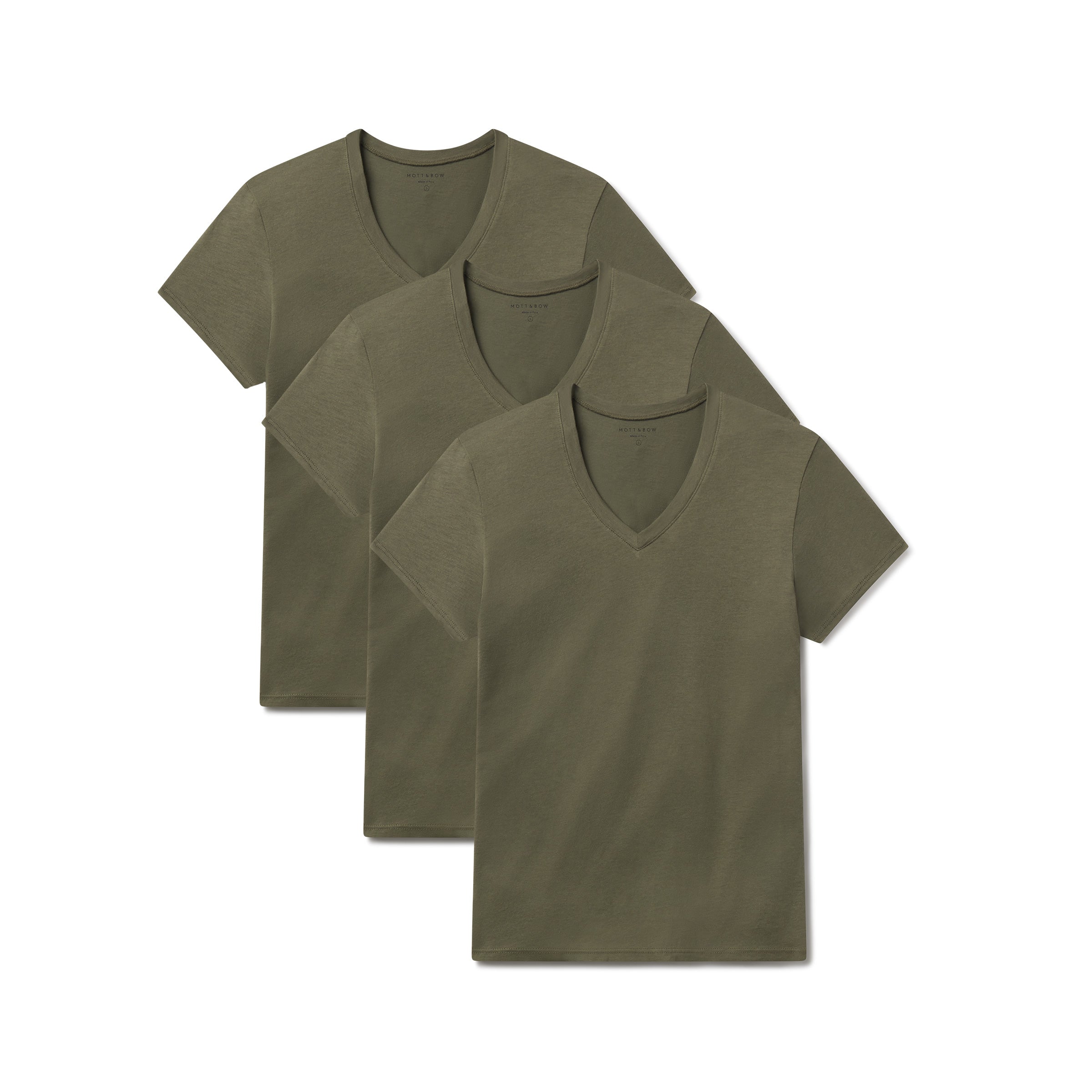 Women wearing Military Green Relaxed V-Neck Marcy Tee 3-Pack tees