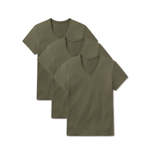 Relaxed V-Neck Marcy Tee 3-Pack Military Green bdl3_relaxed_marcy_vneck tees