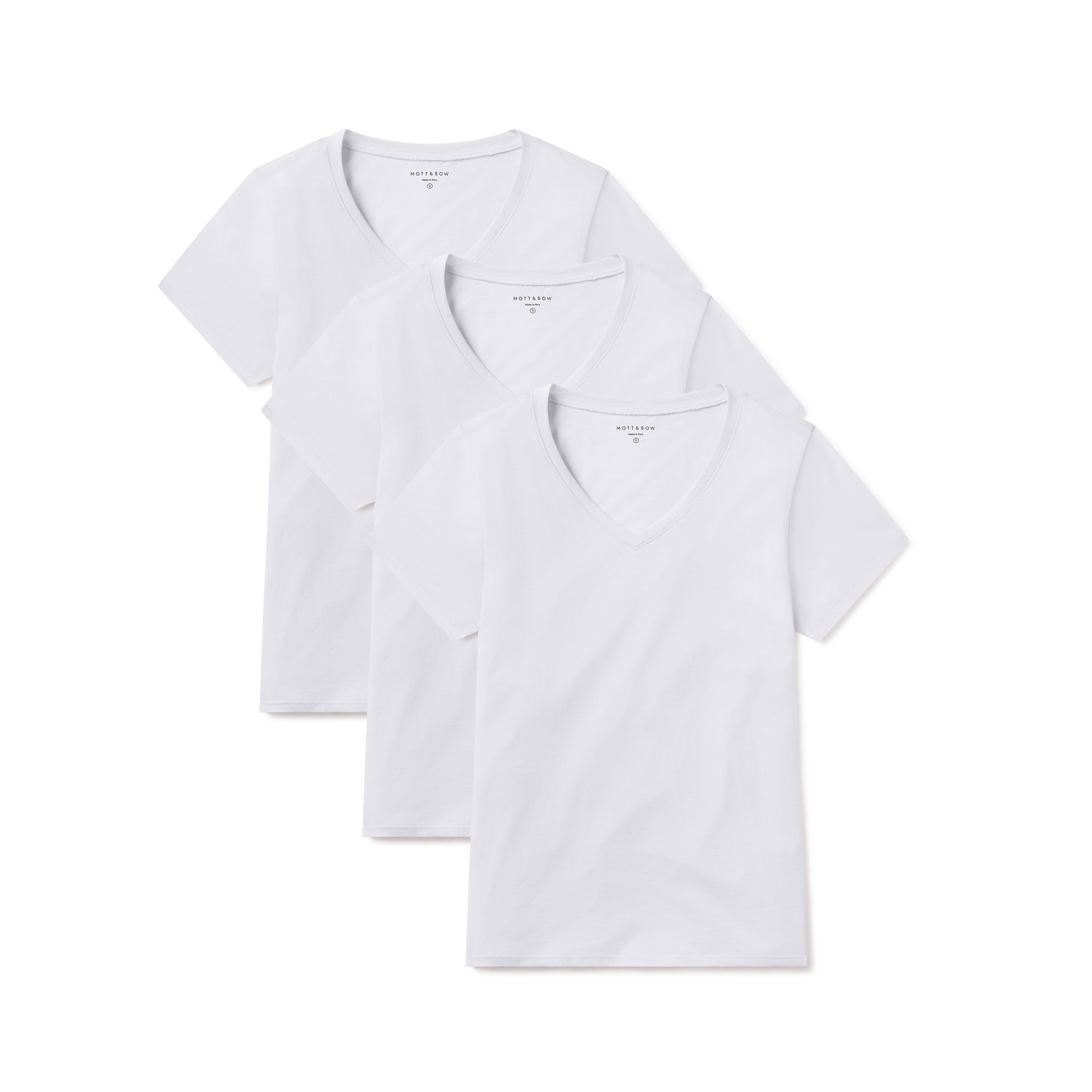 Women wearing White Relaxed V-Neck Marcy Tee 3-Pack tees