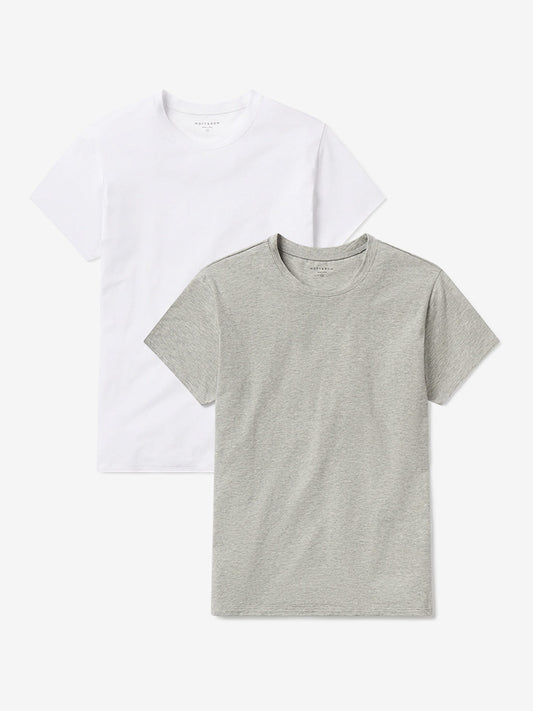 Everyday Luxe Crew Tee 2-Pack Heather Gray/White bdl2_relaxed_marcy_crew tees
