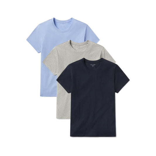 Relaxed Crew Marcy Tee 3-Pack Navy/Heather Gray/Hydrangea bdl3_relaxed_marcy_crew tees