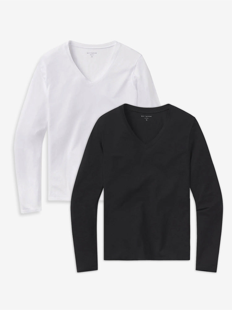 womens long sleeve v-neck marcy 2 packs