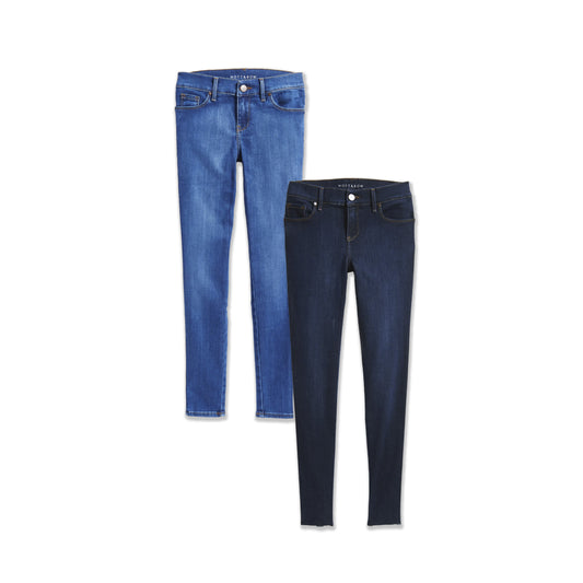 Jane Mid Rise Skinny 2-Pack Faded Medium/Dark Blue W/Raw Hem / Medium Blue Mid-Rise Skinny jeans