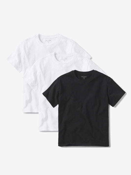 Everyday Cotton Crew Tee 3-Pack White/White/Black Crew tees