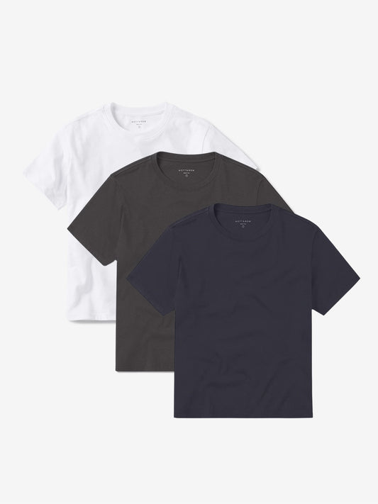 Everyday Cotton Crew Tee 3-Pack Dark Gray/White/Navy Crew tees