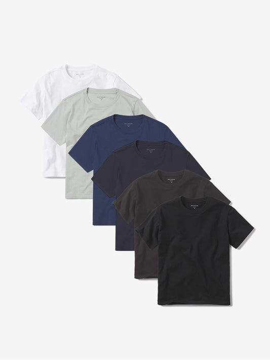 Everyday Cotton Crew Tee 6-Pack White/Honeydew/Venice Blue/Navy/Dark Gray/Black Crew tees