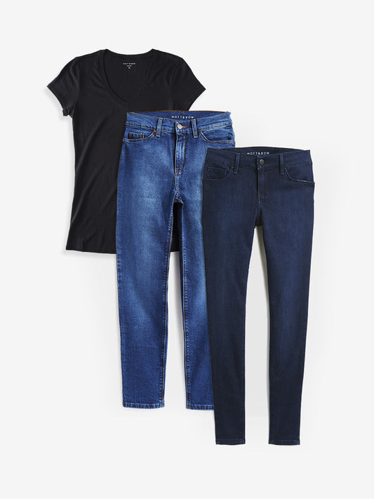 Bundle 01: 2 pair of Jeans + 1 Marcy Tee jeans