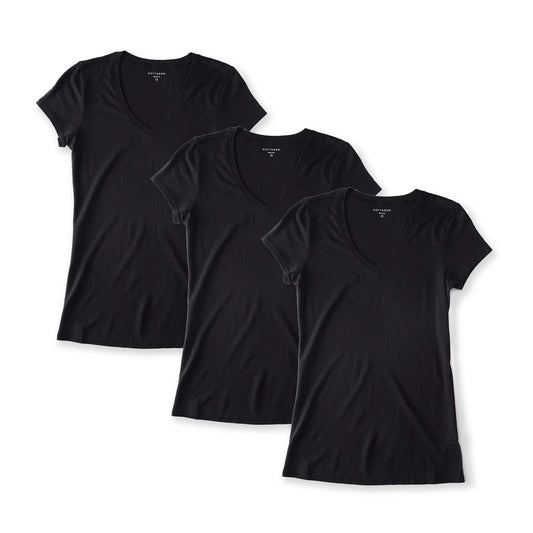 Fitted V-Neck Marcy 3-Pack Black bdl3_women_vneck_tee tees