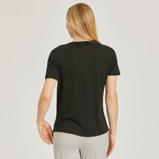 Relaxed Linen Blend V-Neck Tee  V-Neck tees