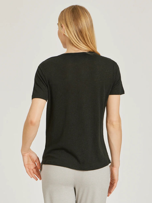Relaxed Linen Blend V-Neck Tee  V-Neck tees
