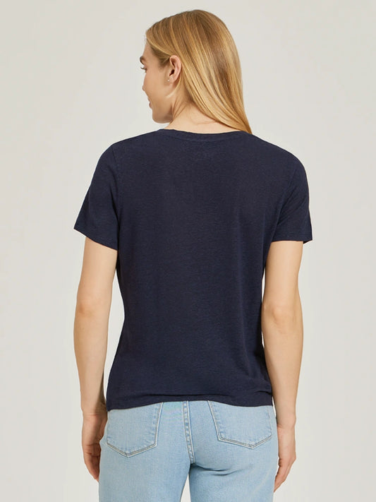 Relaxed Linen Blend V-Neck Tee  V-Neck tees