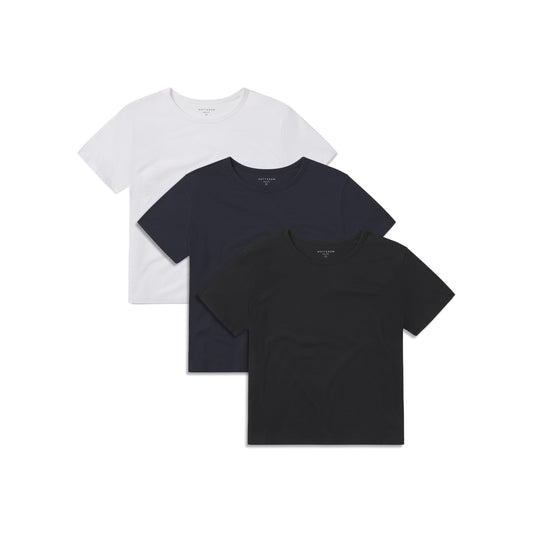 Cropped Fitted Crew Marcy Tee 3-Pack White/Black/Navy bdl2_women_cropped_marcy_tee tees
