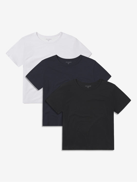 Cropped Fitted Crew Marcy Tee 3-Pack White/Black/Navy bdl2_women_cropped_marcy_tee tees