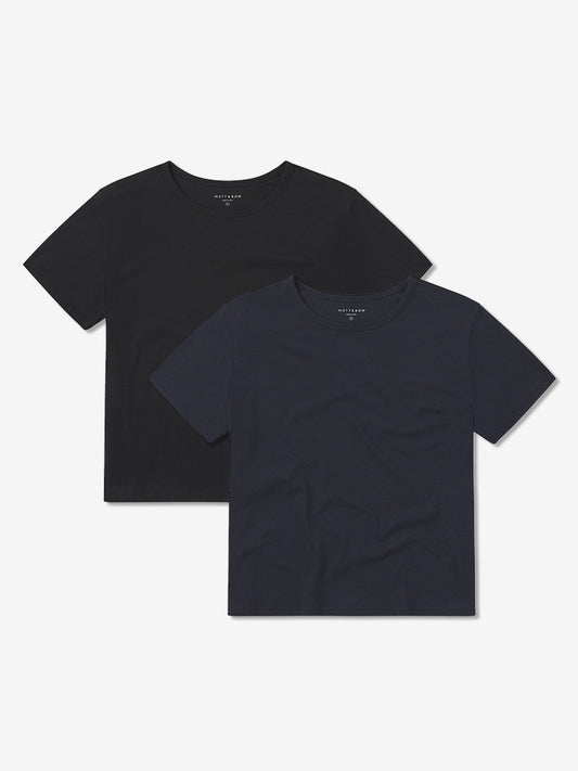Cropped Fitted Crew Marcy Tee 2-Pack Black/Navy bdl2_women_cropped_marcy_tee tees
