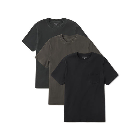 Heritage Weighted Pocket Tee 3-Pack Vintage Dark Gray/Vintage Dark Moss/Vintage Black bdl3_men_one_pocket_tee tees