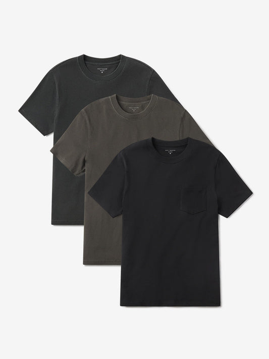 Heritage Weighted Pocket Tee 3-Pack Vintage Dark Gray/Vintage Dark Moss/Vintage Black bdl3_men_one_pocket_tee tees