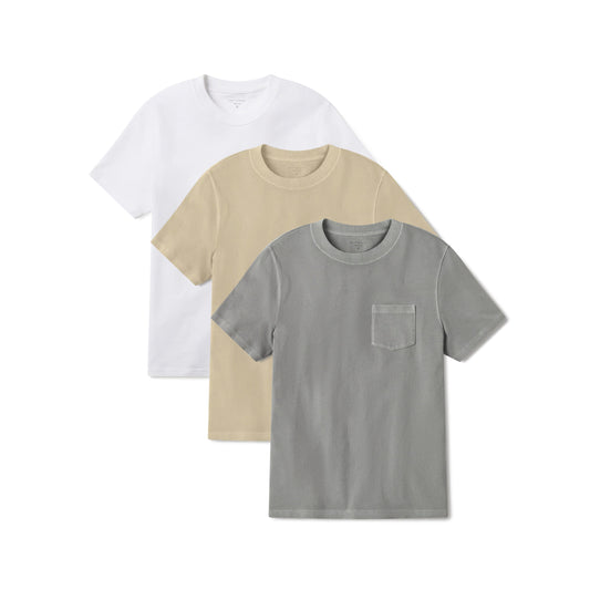 Heritage Weighted Pocket Tee 3-Pack White/Vintage Taupe/Vintage Pewter bdl3_men_one_pocket_tee tees