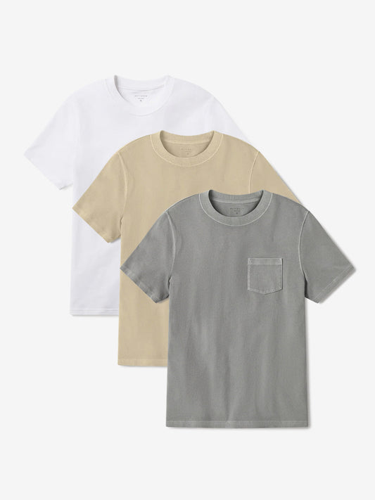Heritage Weighted Pocket Tee 3-Pack White/Vintage Taupe/Vintage Pewter bdl3_men_one_pocket_tee tees