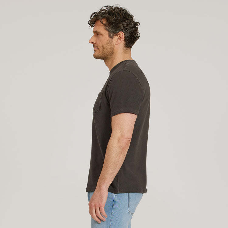 Men wearing Vintage Dark Moss Heritage Weighted Tee