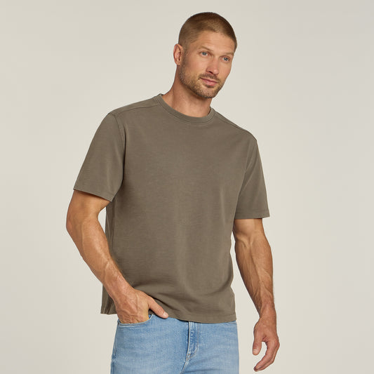 Cotton Jersey Oversized Tee Vintage Dark Moss Oversized tees