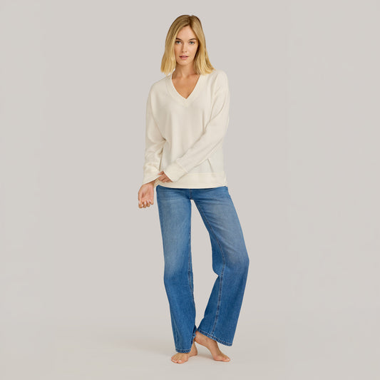 Vintage Waffle Tee Ivory V-Neck sweats