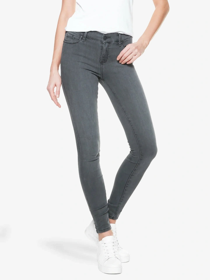 Women wearing Medium Gray Mid Rise Skinny Orchard Jeans