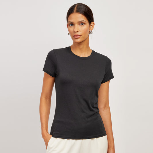 Fitted Crew Marcy Tee Black Crew tees
