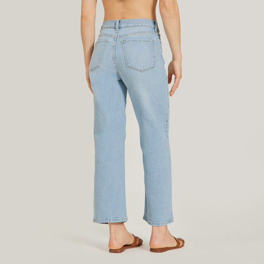 High Rise Cropped Straight Leg Hubert Washed Out Blue High-Rise Cropped jeans