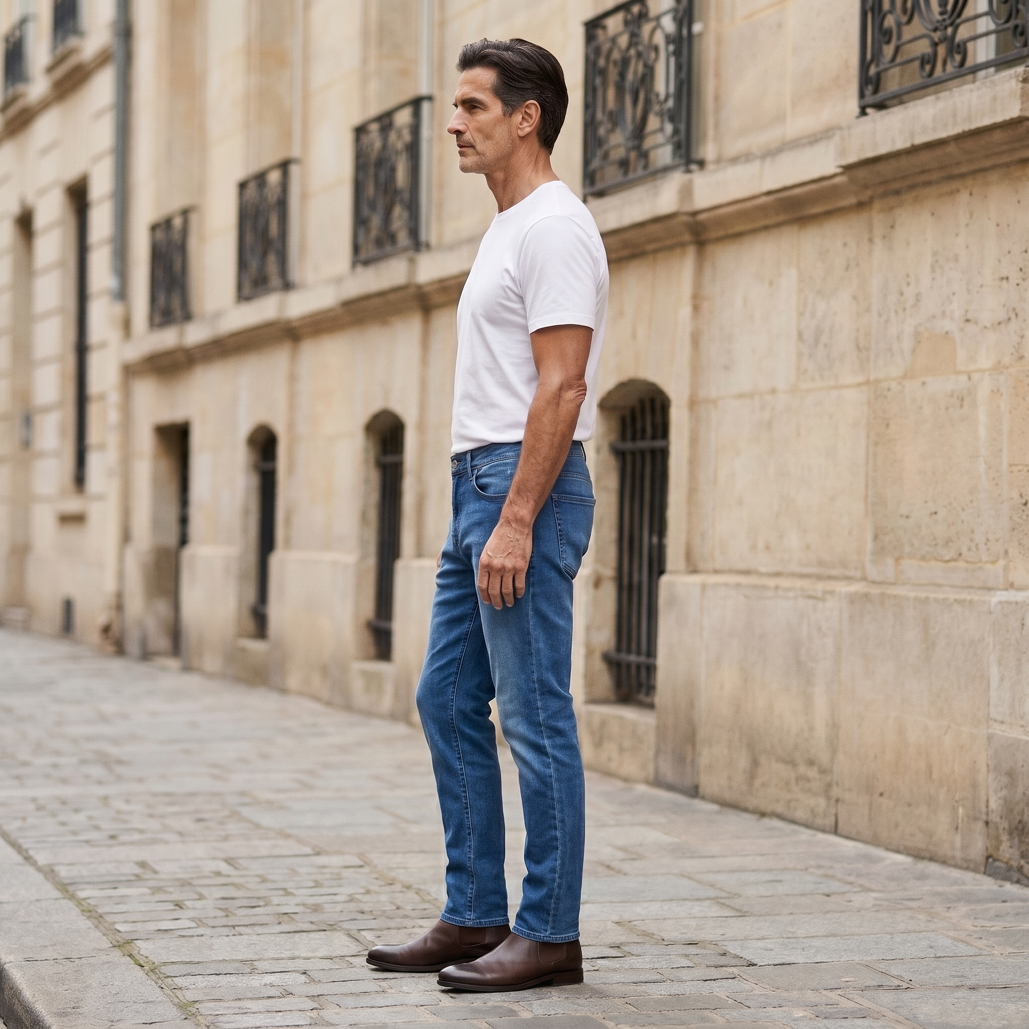 Men wearing Azul medio Straight Staple Jeans