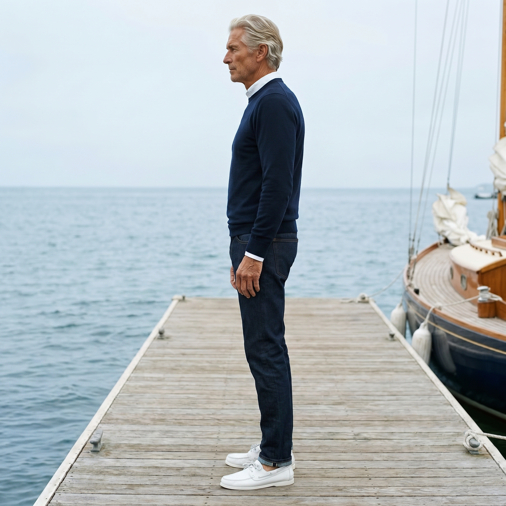 Men wearing Bleu Foncé Jean droit Crosby