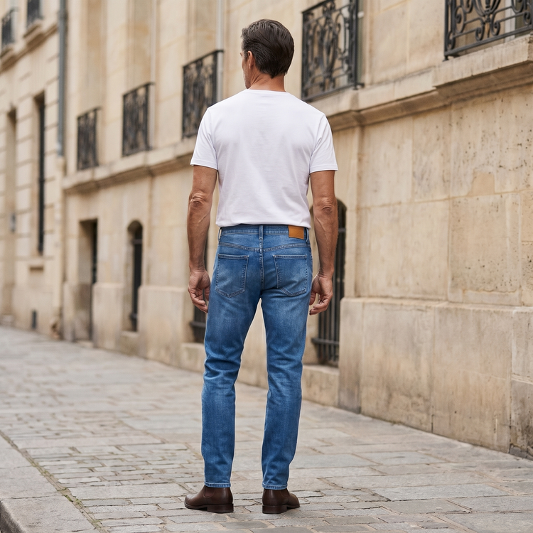 Men wearing Azul medio Straight Staple Jeans